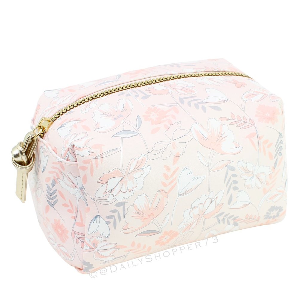 Primark Women's Pastel Pink Floral Makeup Bag